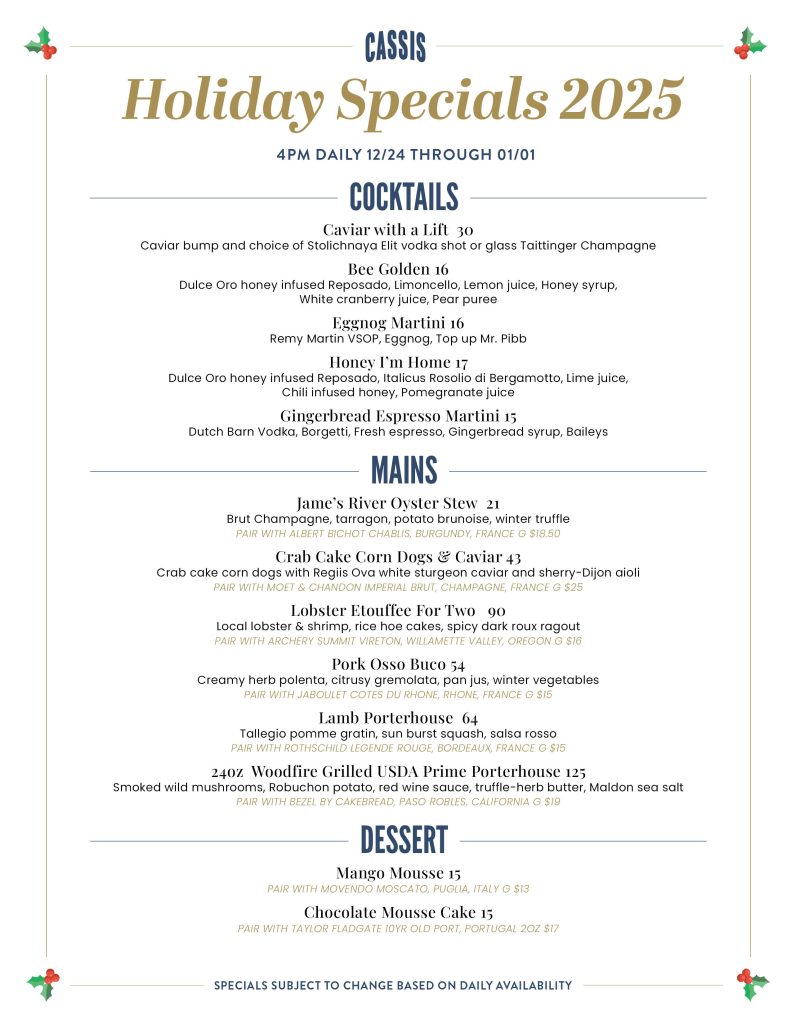Cassis Menu Holiday 2025 8.5x11 Cassis Menu Holiday 2025 8.5x11